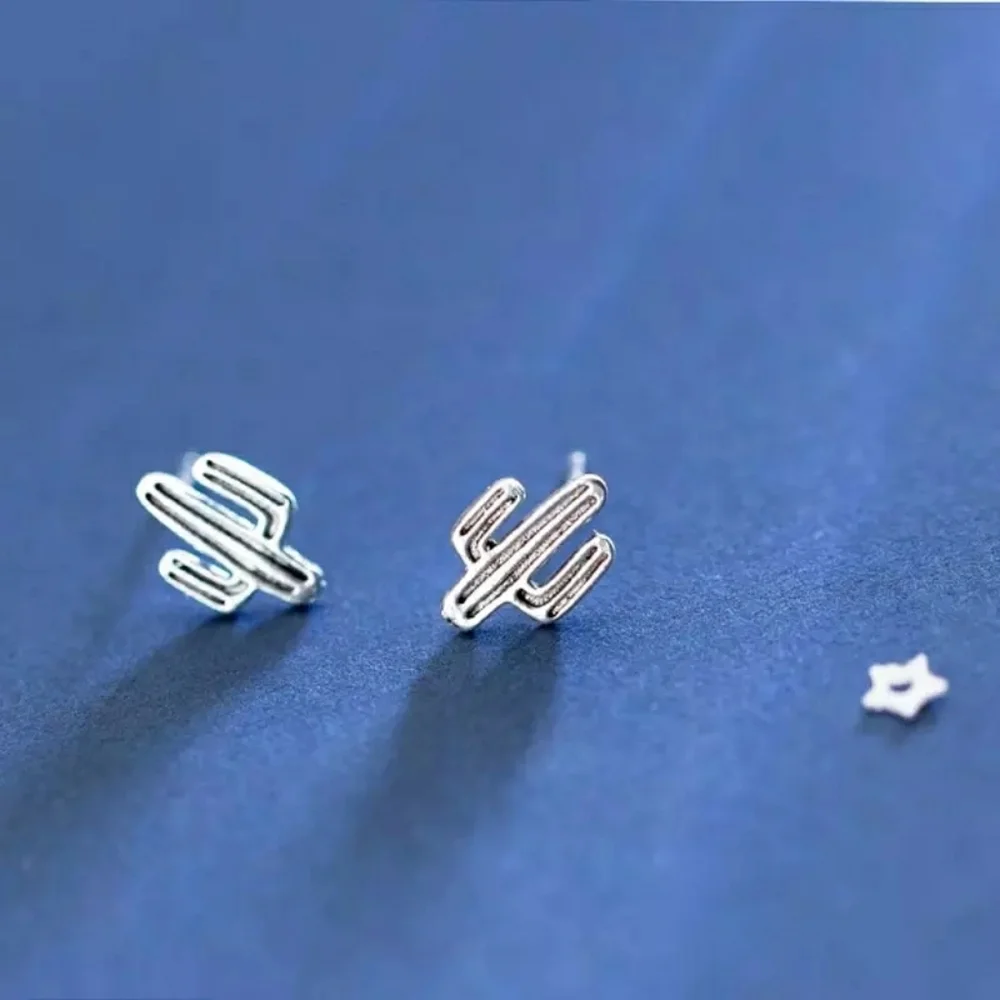 NEW‎ 925 Sterling Silver Cactus Stud🌵 Earrings